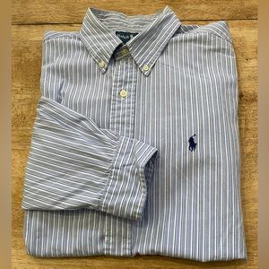 Polo by Ralph Lauren Men’s Custom Fit 161/2 32/33 PinStripe Long Sleeve Oxford‎